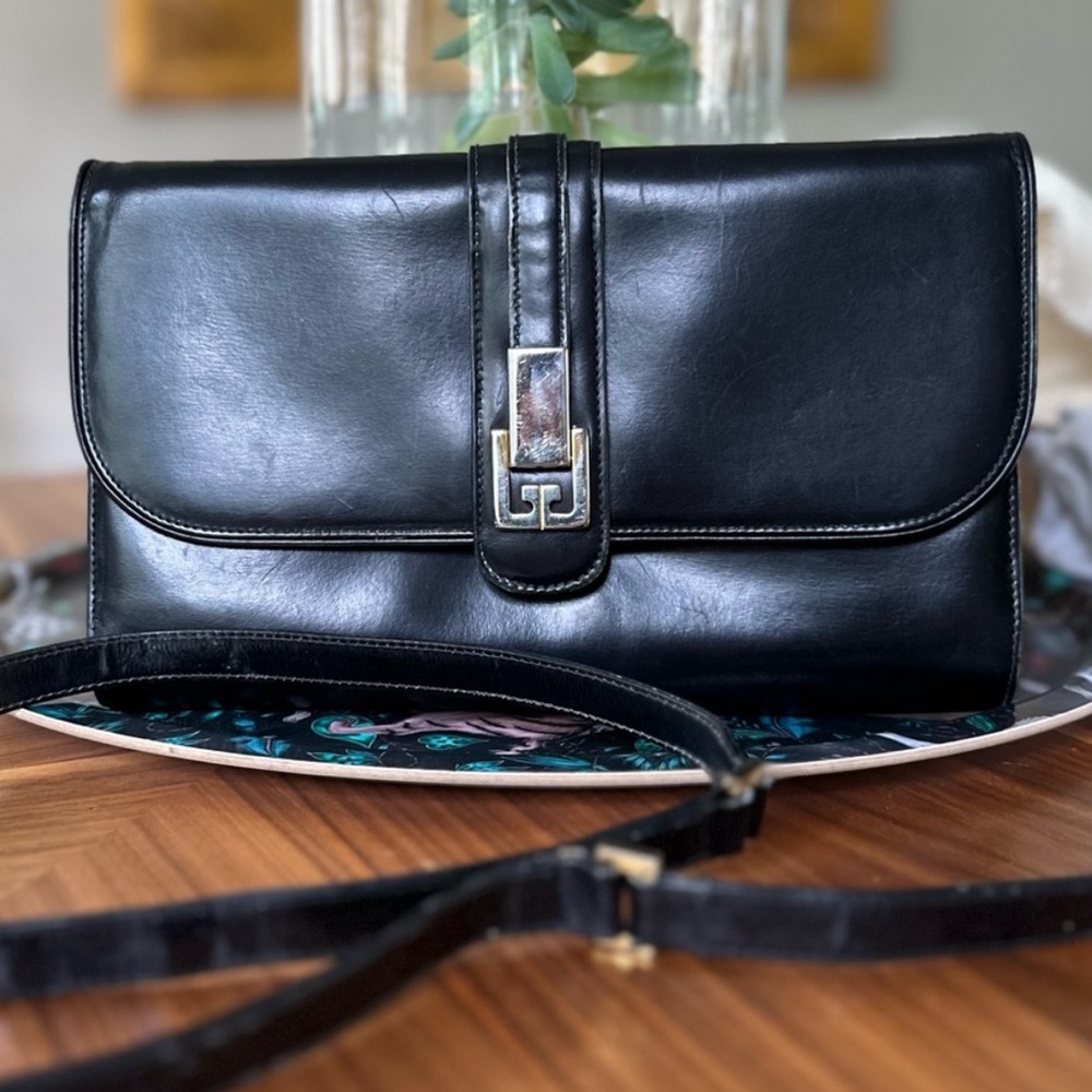 Gucci vintage 1978 two way leather shoulder bag clutch original box & dust bag